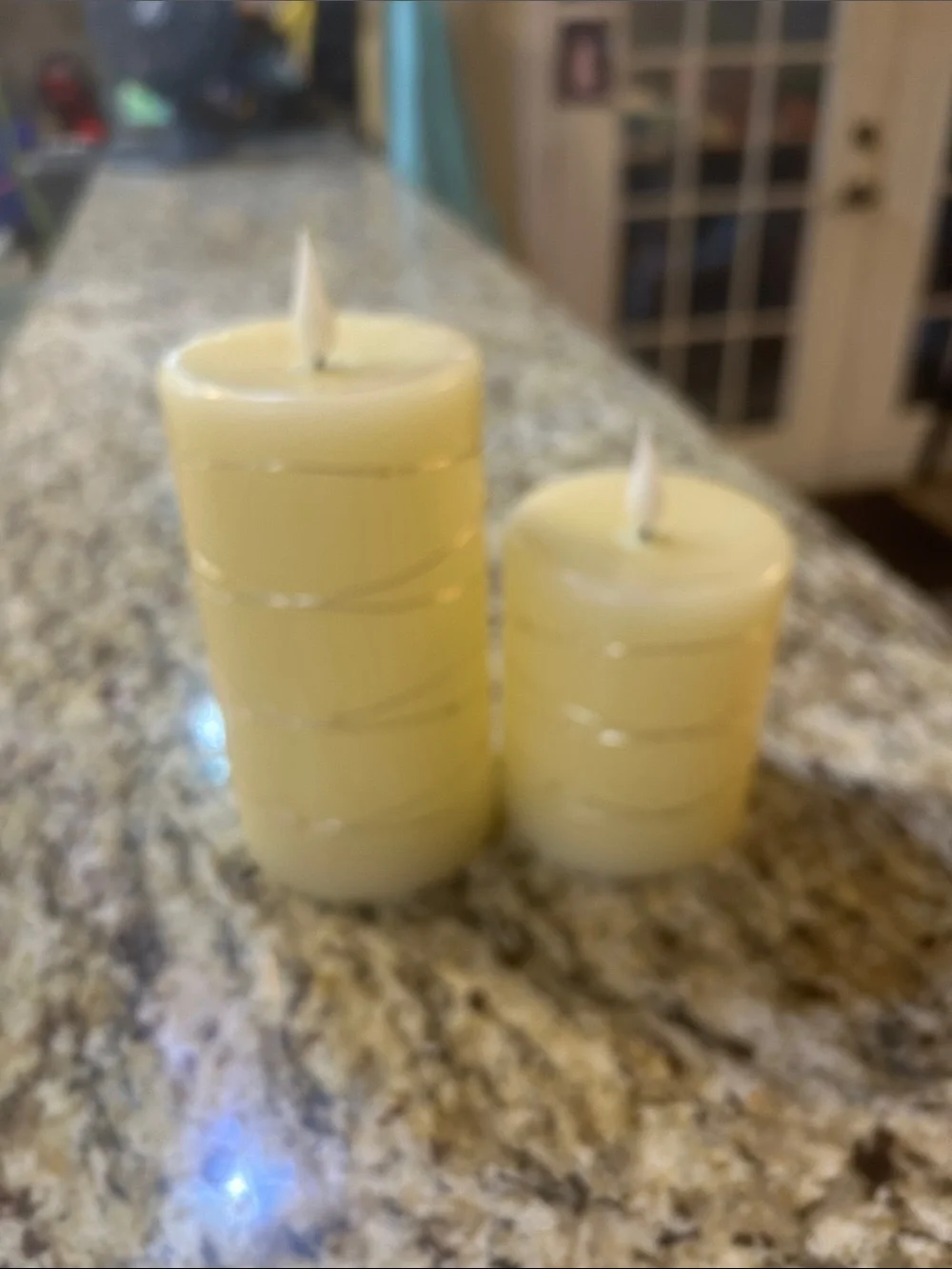 LED Flameless Pillar Candles — Cream, Set of 4